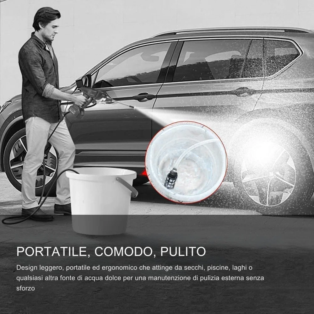 Idropulitrice batteria 42V 8000Mah Idropulitrice portatile con 2 batterie Idropulitrice ad alta pressione batteria per il...