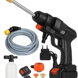 Idropulitrice Doppia Batteria 48V 8000Mah, Ugello 6 1, Idropulitrice Portatile con 2 Batterie e Tubo da 5M, Pulitore ad Al...