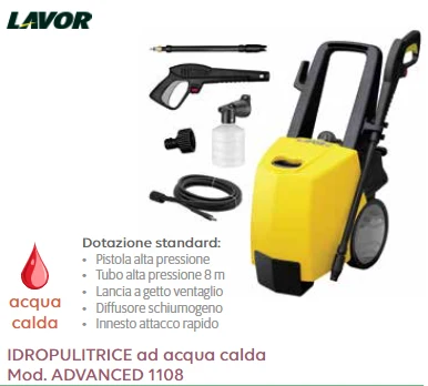 Idropulitrice LAVOR ad Acqua Calda Modello ADVANCED 1108 14574
