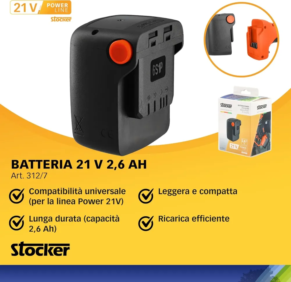 Kit Stocker Calipso Pistola Idropulitrice E-200 + Batteria 2,6 Ah + Caricabatterie + OMAGGI