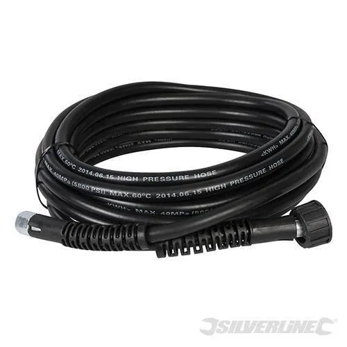 Tubo 8m ad alta pressione flessibile per idropulitrice con raccordo filettato Silverline