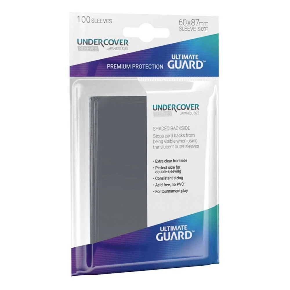 100 Bustine protettive Undercover Sleeves Back Semitrasparente Nero ULTIMATE GUARD Japanese Perfect Size Precision Fit 60...