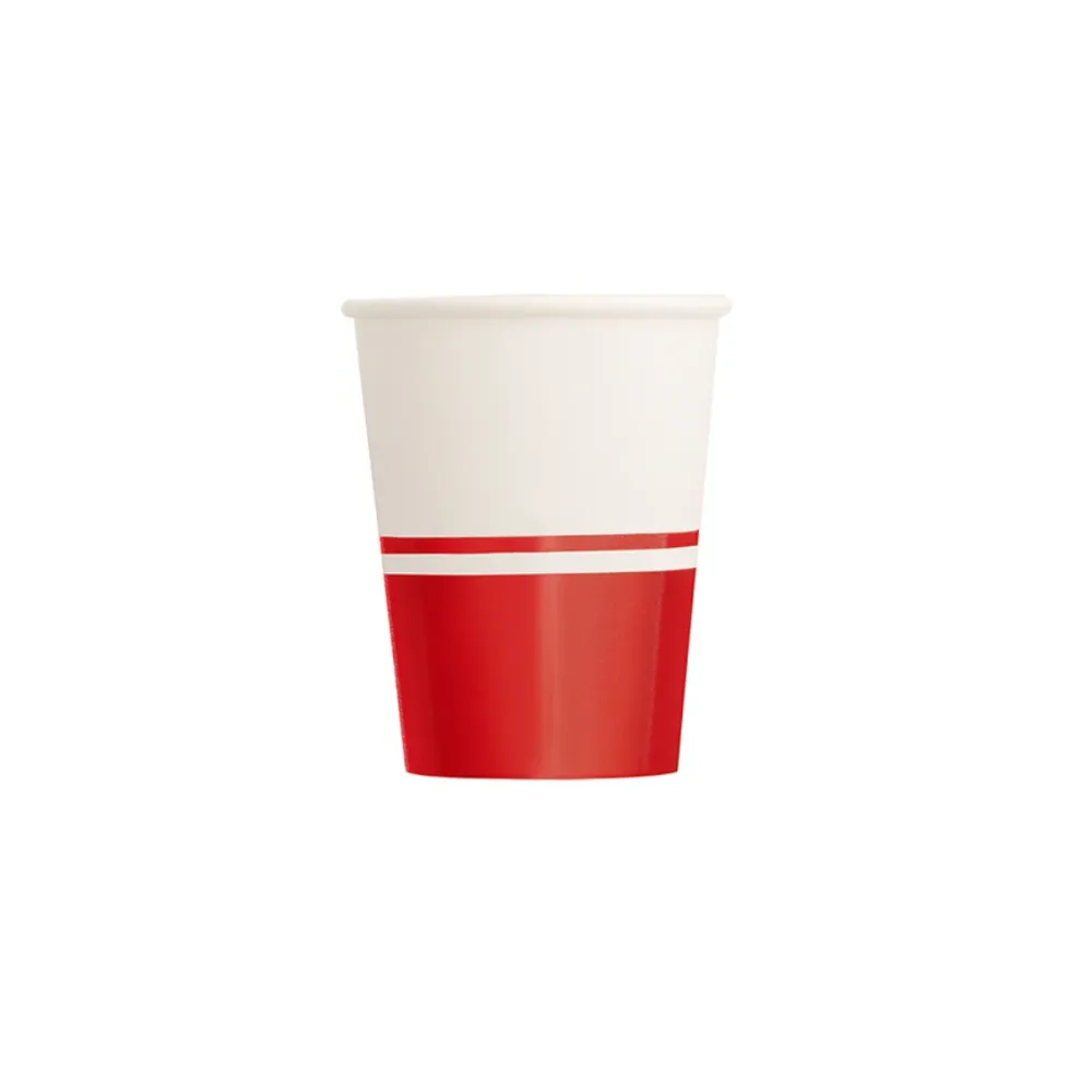 8pz Bicchiere cartoncino bianco e rosso € 3,00 + Iva