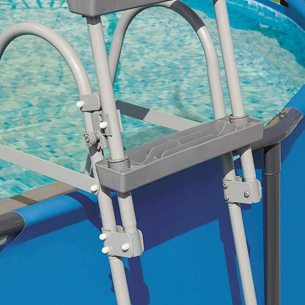 Bestway Scala Scaletta di Sicurezza per Piscina Fuoriterra Metallo 107cm