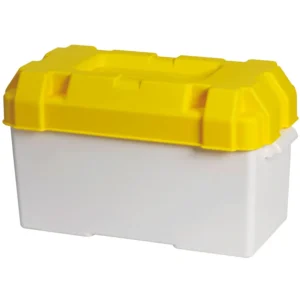 Cassetta Portabatteria per Batterie fino 120 Ah Bianco/Giallo
