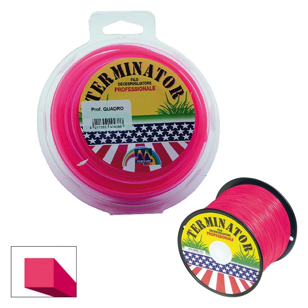 FILO DECESPUGLIATORE PROFESSIONALE 'TERMINATOR' mm 3,3 mt 39 quadro PZ 6