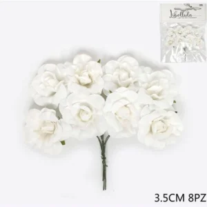 Fiori artificiali bianchi 3,5cm 8pz