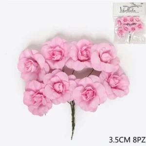 Fiori artificiali rosa 3,5cm 8pz