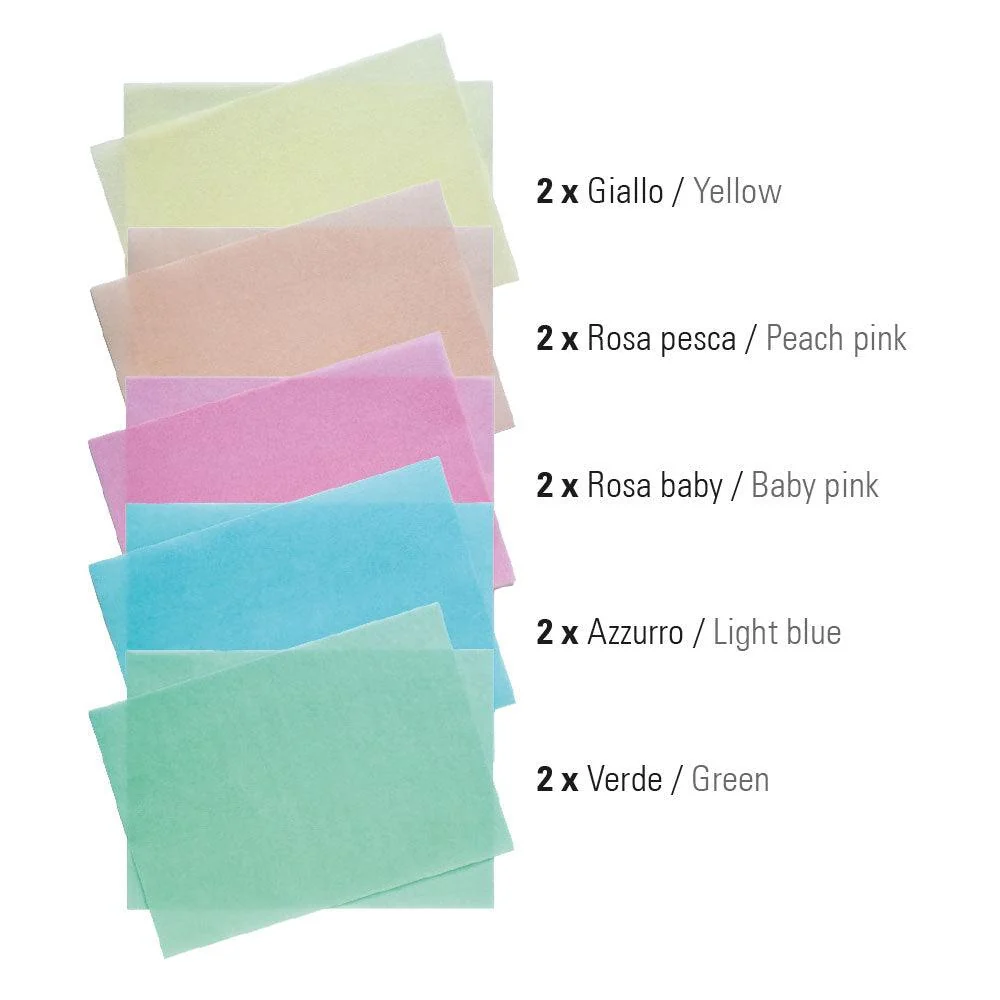 10 Fogli di Ostia Sottili A4 Colorati