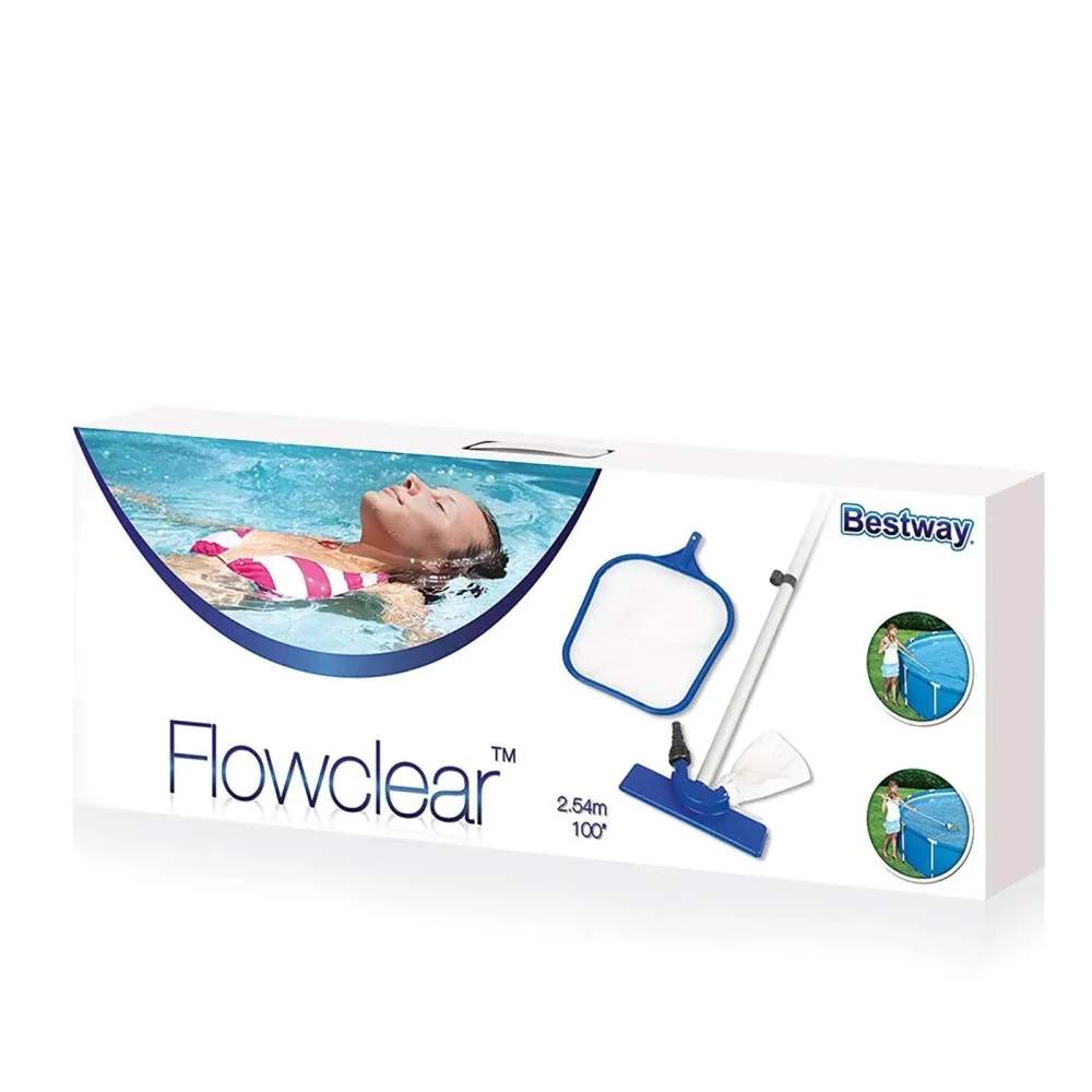 Kit di mantenimento per piscina cm 254 con aspira-fango, retino ed asta
