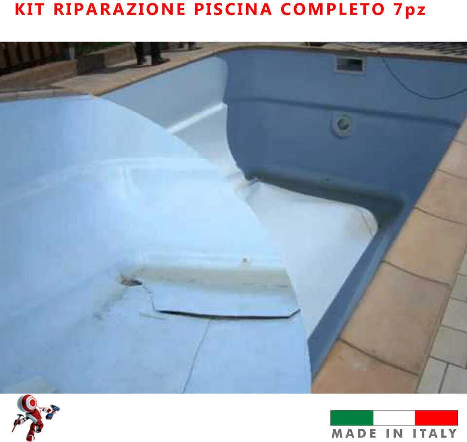 Kit riparazione barche e piscine vetroresina kit completo 7 pezzi