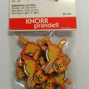 KNORRPRANDELL - DECORAZIONI GATTO LEGNO CON ADESIVO 30MM 8PZ