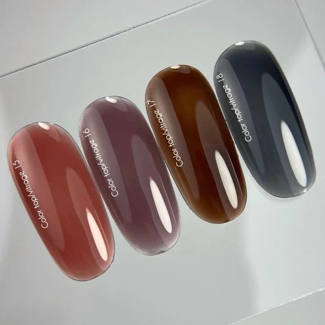 NAILSOFTHEDAY Color Top/Vitrage 17 — Top Coat Vetrata Cioccolato Fondente Semitrasparente, 10 ml