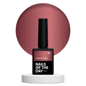 NAILSOFTHEDAY Color Top/Vitrage 15 — Top Coat Vetrata Marrone Semitrasparente, 10 ml