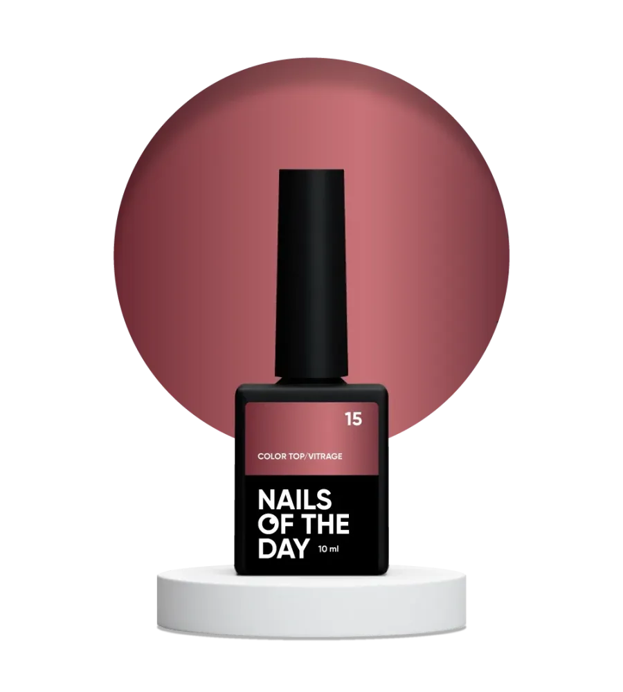 NAILSOFTHEDAY Color Top/Vitrage 15 — Top Coat Vetrata Marrone Semitrasparente, 10 ml