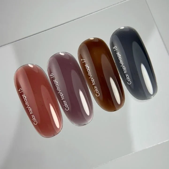 NAILSOFTHEDAY Color Top/Vitrage 15 — Top Coat Vetrata Marrone Semitrasparente, 10 ml