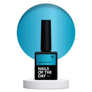NAILSOFTHEDAY Color Top/Vitrage 12 — Top Coat Vetrata Blu Intenso Semitrasparente, 10 ml