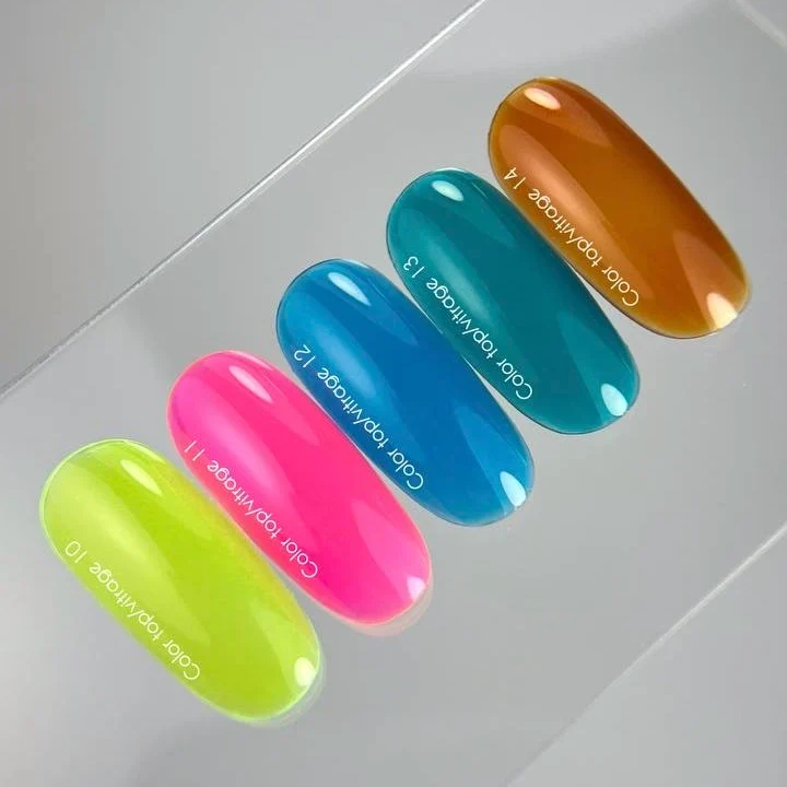 NAILSOFTHEDAY Color Top/Vitrage 12 — Top Coat Vetrata Blu Intenso Semitrasparente, 10 ml