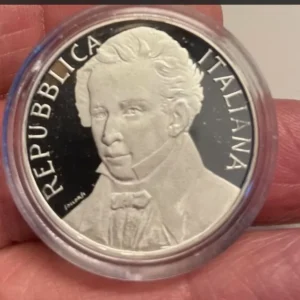 NL*ITALIA 500 Lire Argento 1987 GIACOMO LEOPARDI PROOF oblò protettivo originale
