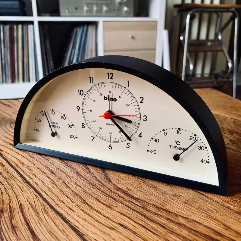 Orologio igrometro termometro design Bino vintage - Italia 1982