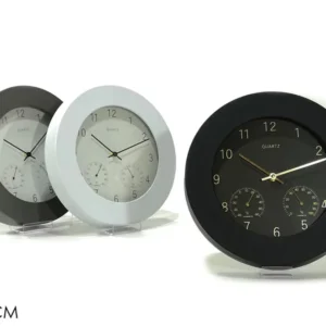 Orologio da Muro Moderno 30 cm con Termometro e Igrometro - Colori Assortiti,