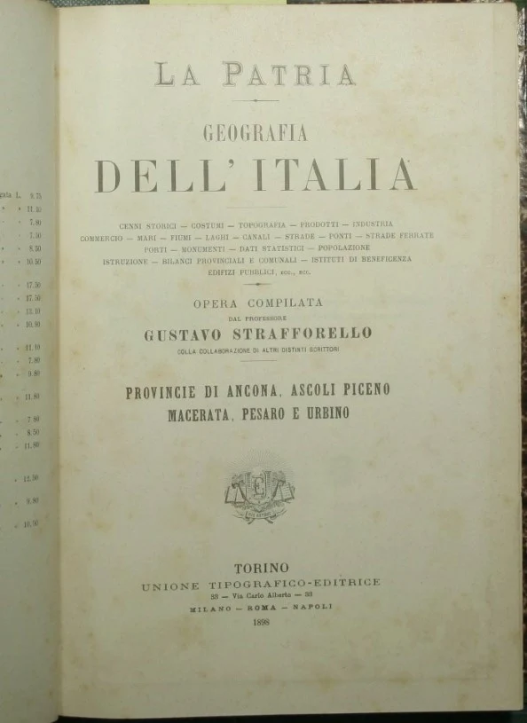 La patria - Geografia dell'Italia - Provincie di Ancona, Ascoli Piceno, Macerata, Pesaro e Urbino