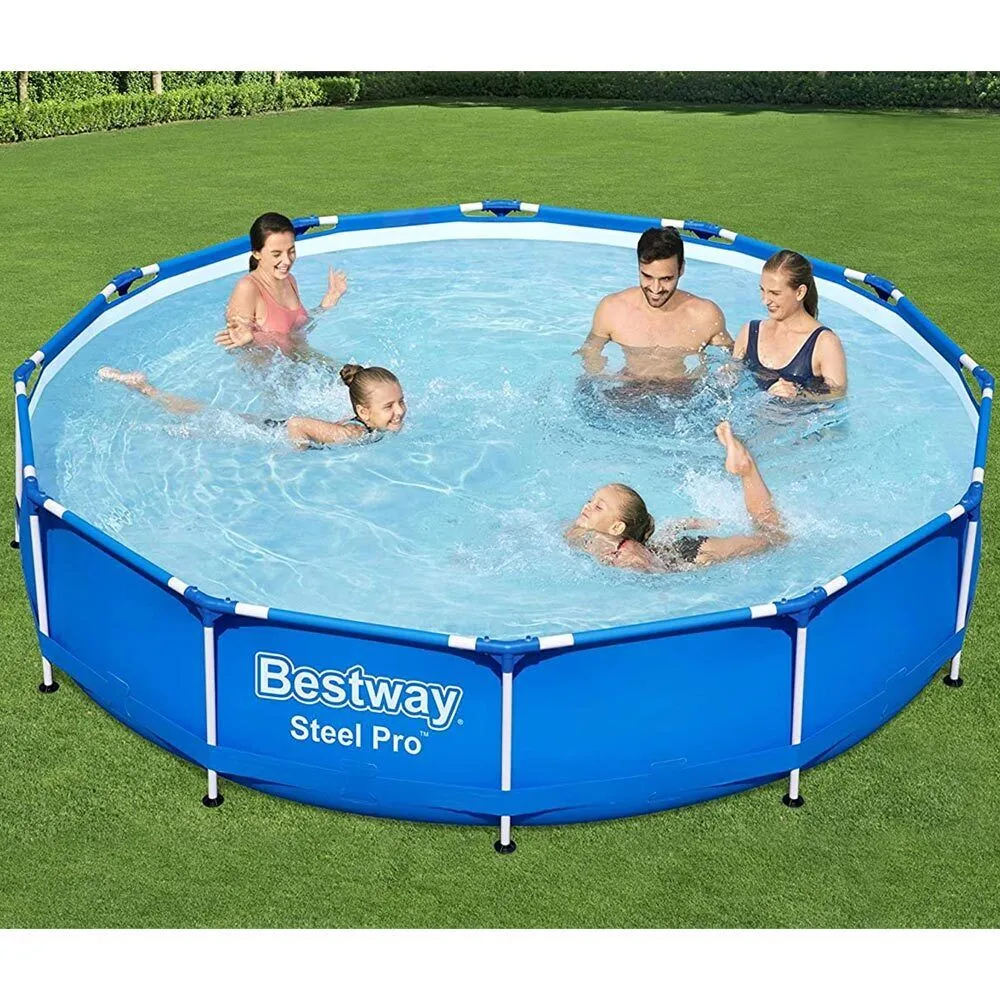 Piscina Fuoriterra Bestway Steel Pro Rotonda 366x76cm Struttura Acciaio Giardino