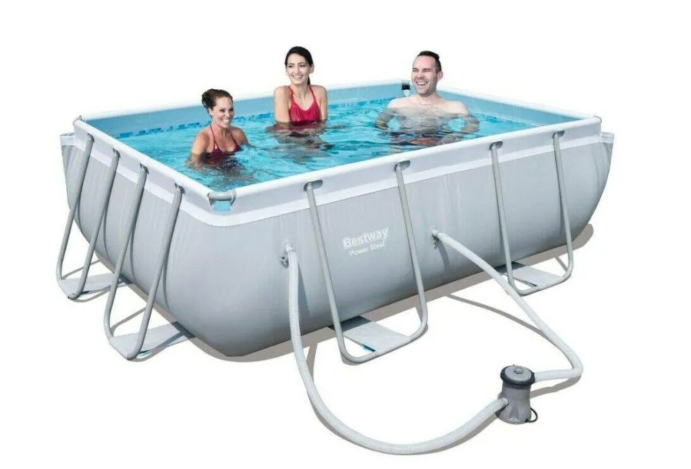 Piscina rettangolare 2.82m x 1.96m x 84cm con pompa e scaletta da giardino e veranda