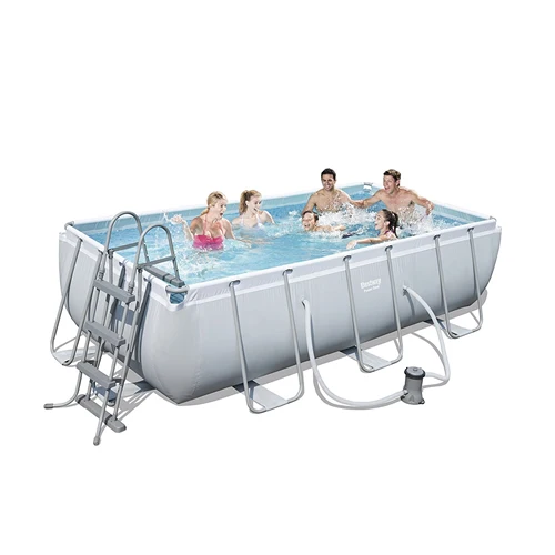 Piscina rettangolare 404 x 201cm h100 con pompa e scaletta da giardino
