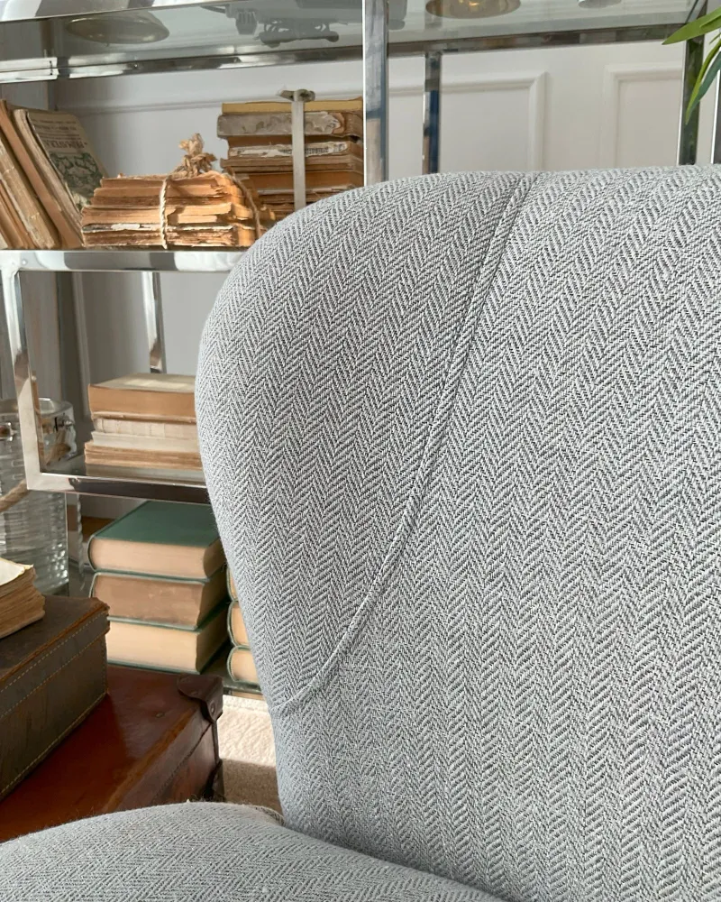Poltrona girevole tessuto White and Beige