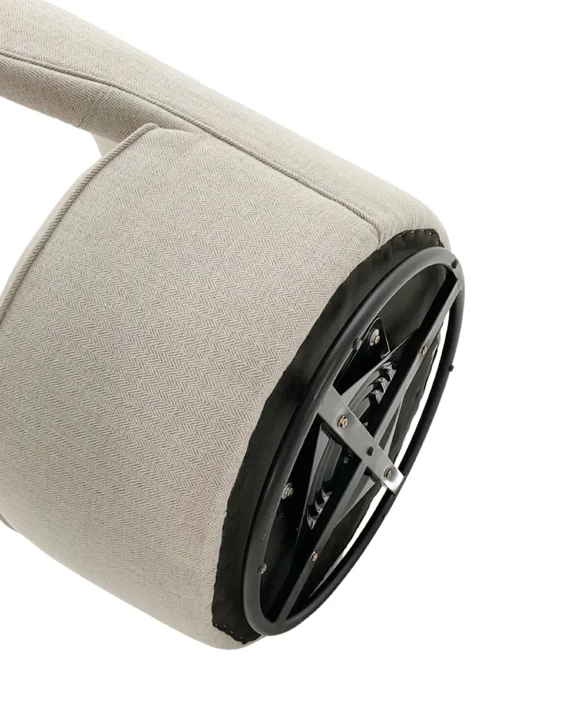 Poltrona girevole tessuto White and Beige