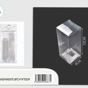 Scatola trasparente 8pz 4x4x10cm