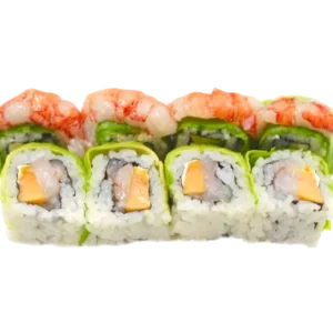 SICILIA ROLL (Gambero crudo, philadelphia, papaya,esterno con avocado e gambero rosso di sicilia 8pz)