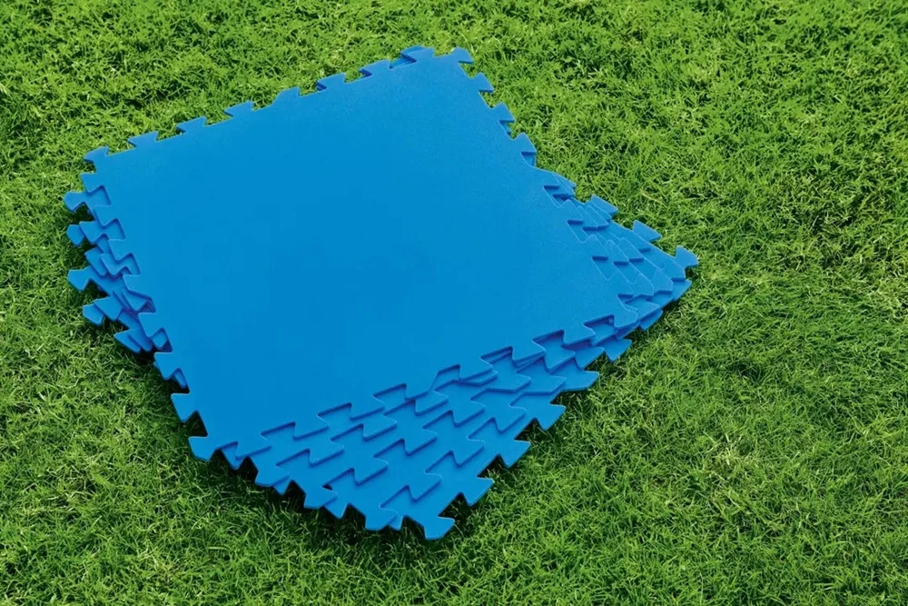 Tappeto Piastrelle Base Sotto Piscina Componibile Protettivo Da 50x50 Cm Blu 58220