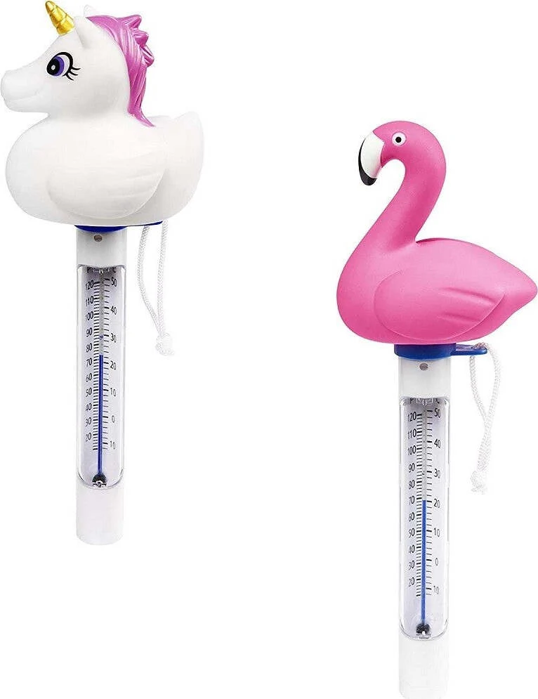 Termometro Galleggiante Per Piscina Forme Fenicottero Unicorno Con Corda 58595