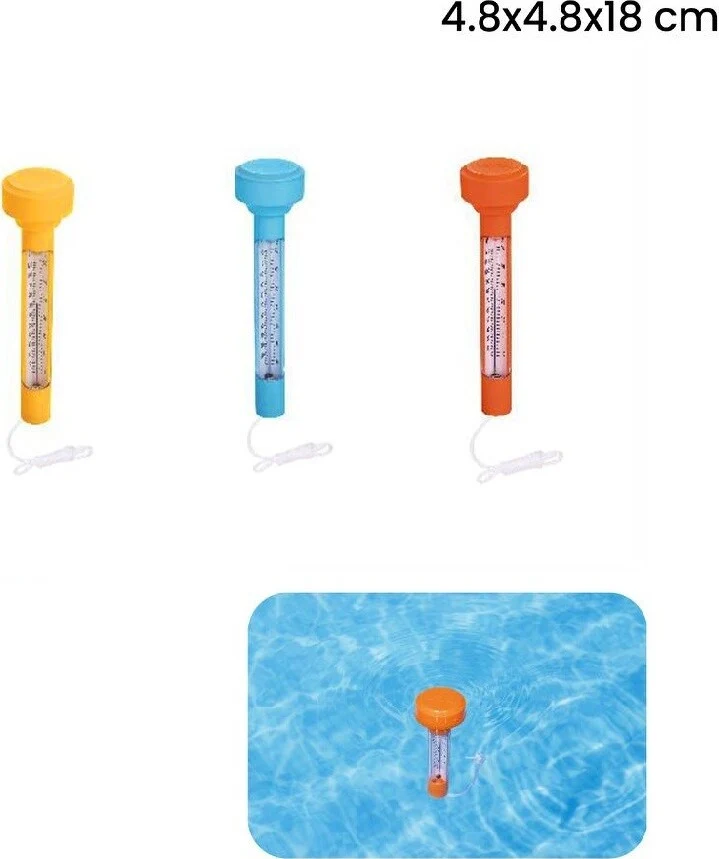 Termometro Galleggiante Piscina Con Cordicella Display 3 Colori Assortiti 58697