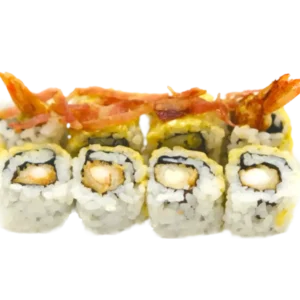 URAMAKI CARBONARO(gambrel tempura,salsa mango e curry,bacon crispy 8pz)