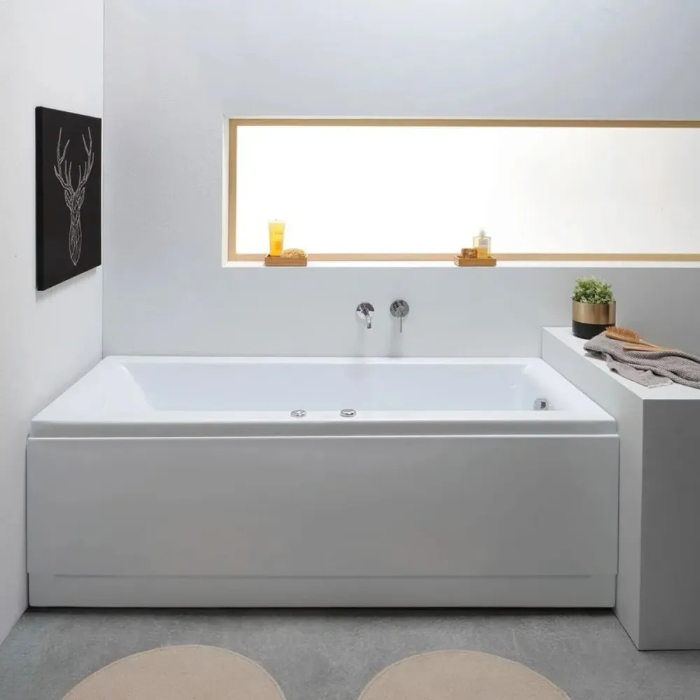 Vasca da bagno idromassaggio "Agata" incassata tra 3 muri acrilico cm 170x75 56h