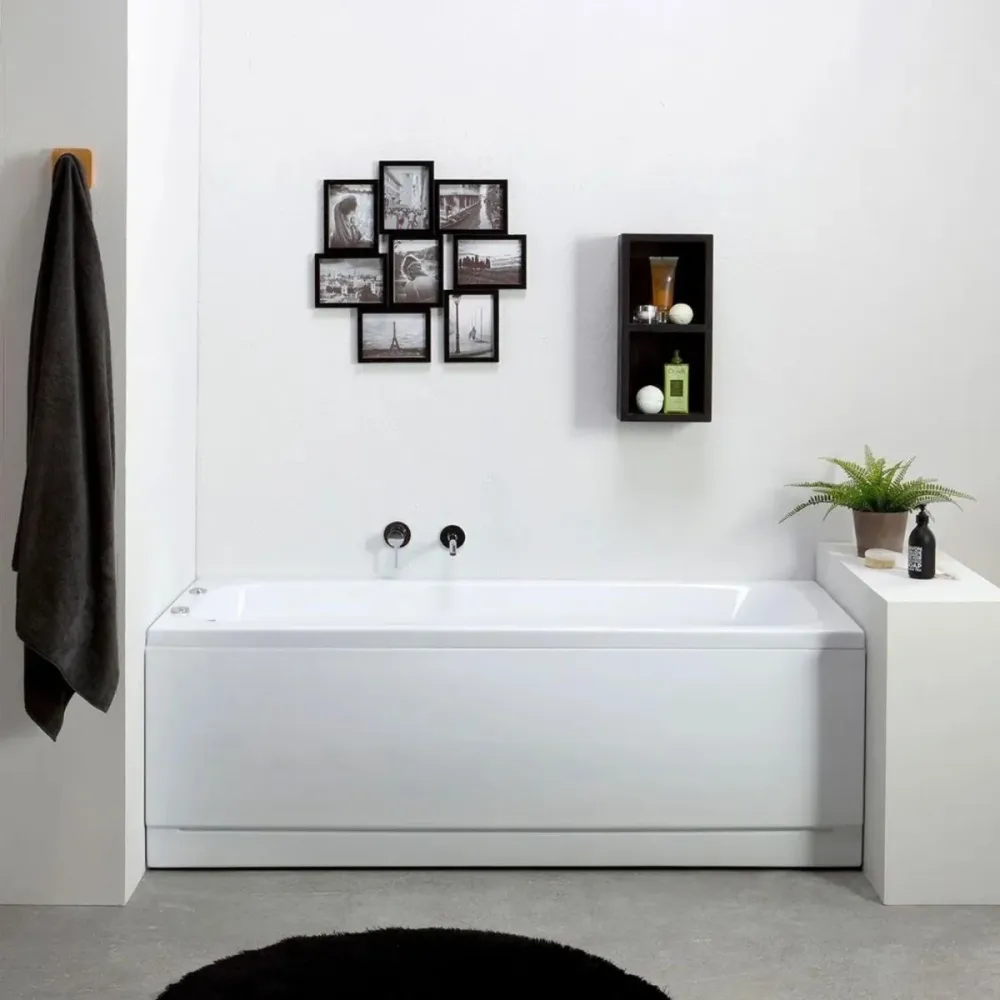 Vasca da bagno idromassaggio "Elsa" da incasso tra 3 muri acrilico cm 170x70 58h