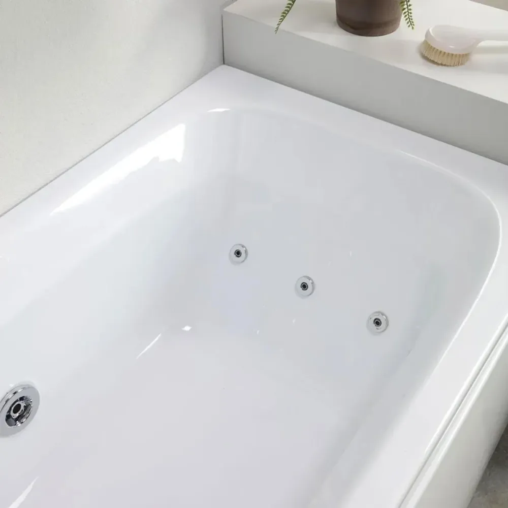 Vasca da bagno idromassaggio "Elsa" da incasso tra 3 muri acrilico cm 170x70 58h
