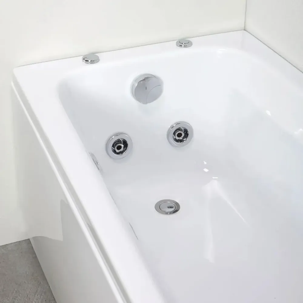 Vasca da bagno idromassaggio "Elsa" da incasso tra 3 muri acrilico cm 170x70 58h