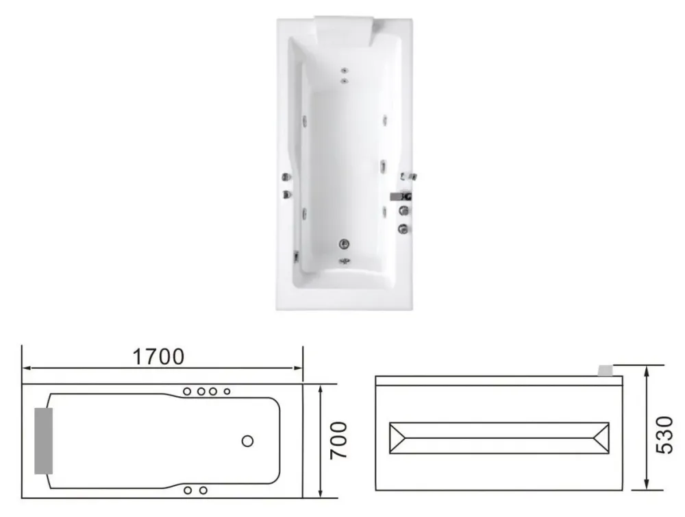 Vasca Idromassaggio A039 Rivitalizzante 170x170x53 - Lusso e Benessere nel tuo Bagno