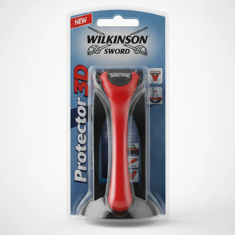 Wilkinson Sword Protector 3D Rasoio Storico Introvabile | Movimento Tridimensionale | Include 2 Lame di Ricambio | Tecnolo...