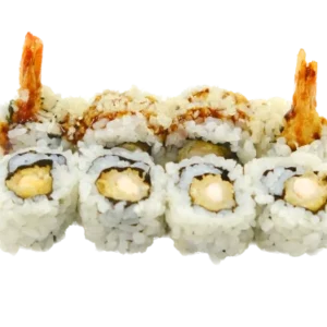 ZARIGANI (roll di riso con gambero tempura e Philadelphia, esterno chips e salsa teriyaki 8pz)