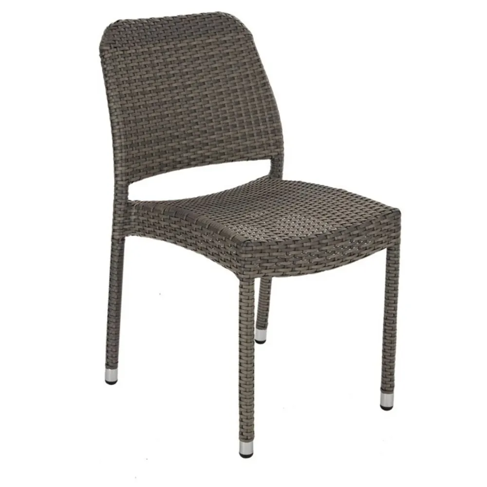 Sedia "Stuart" impilabile per esterno da giardino polyrattan Marrone