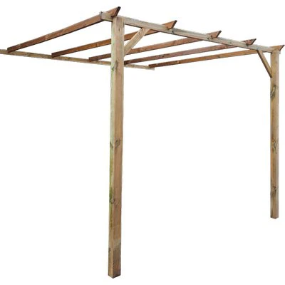 Pergola Muro Legno Euro Domus - Pino Impregnato Mt 2,8X3 H.Mt 2,3