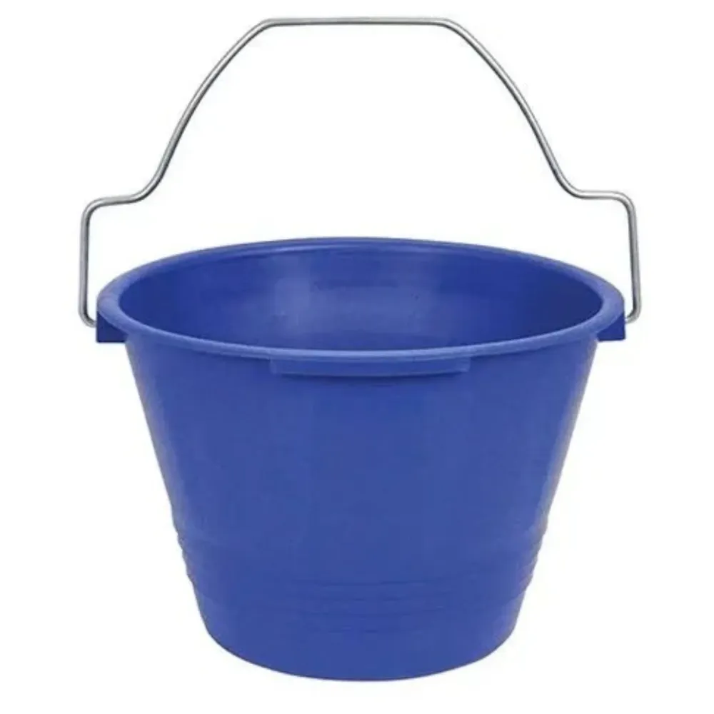 Secchio antinfortunistico con manico sagomato, plastica blu per muratori