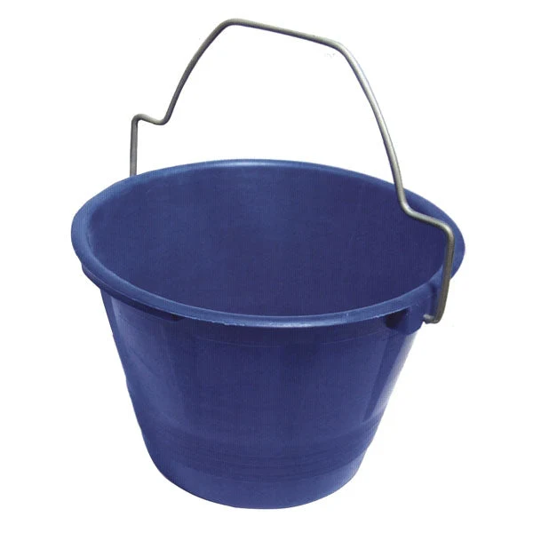 Secchio antinfortunistico con manico sagomato, plastica blu per muratori