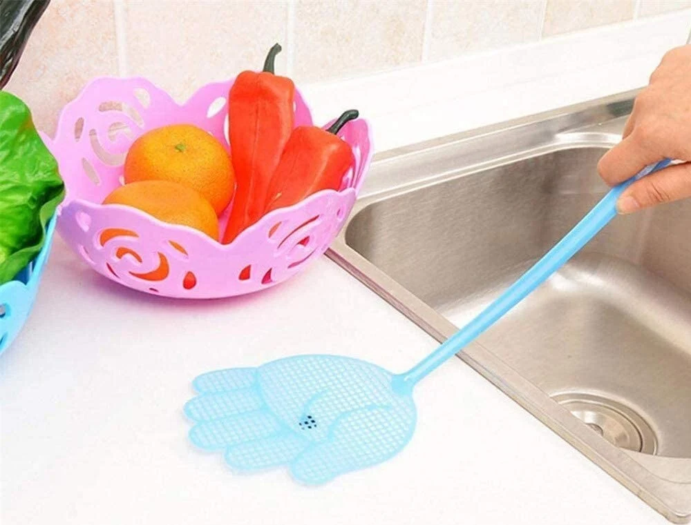 3 Pz Paletta Abbattimosche Abbatti Mosche Scaccia Insetti Colori Assortiti 47 Cm