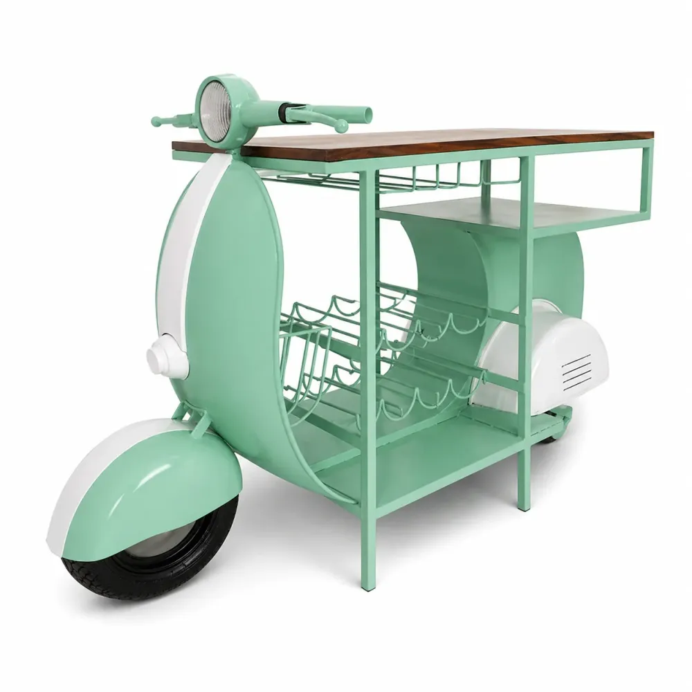 Bancone Bar Vintage Design Vespa Verde Acqua